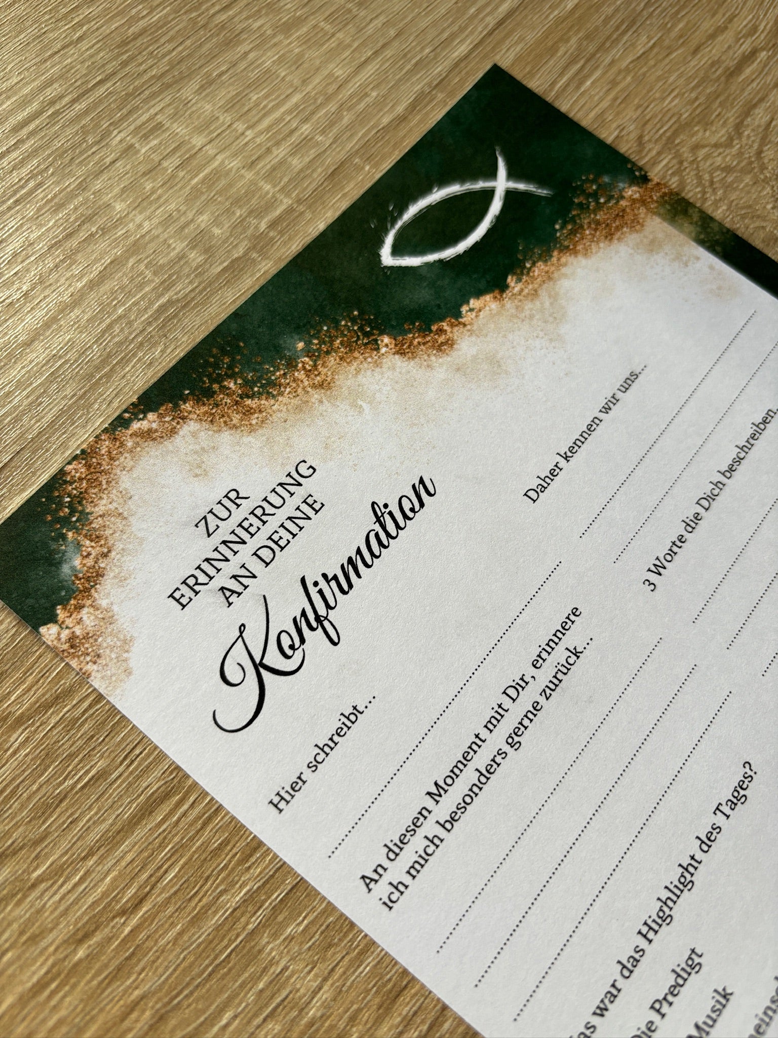 Gästebuchkarten Edel für die Konfirmation, Kommunion oder Jugendweihe als Andenken / Erinnerungen - A5 - MundS Design Shop