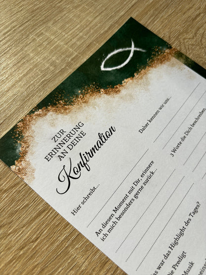 Gästebuchkarten Edel für die Konfirmation, Kommunion oder Jugendweihe als Andenken / Erinnerungen - A5 - MundS Design Shop