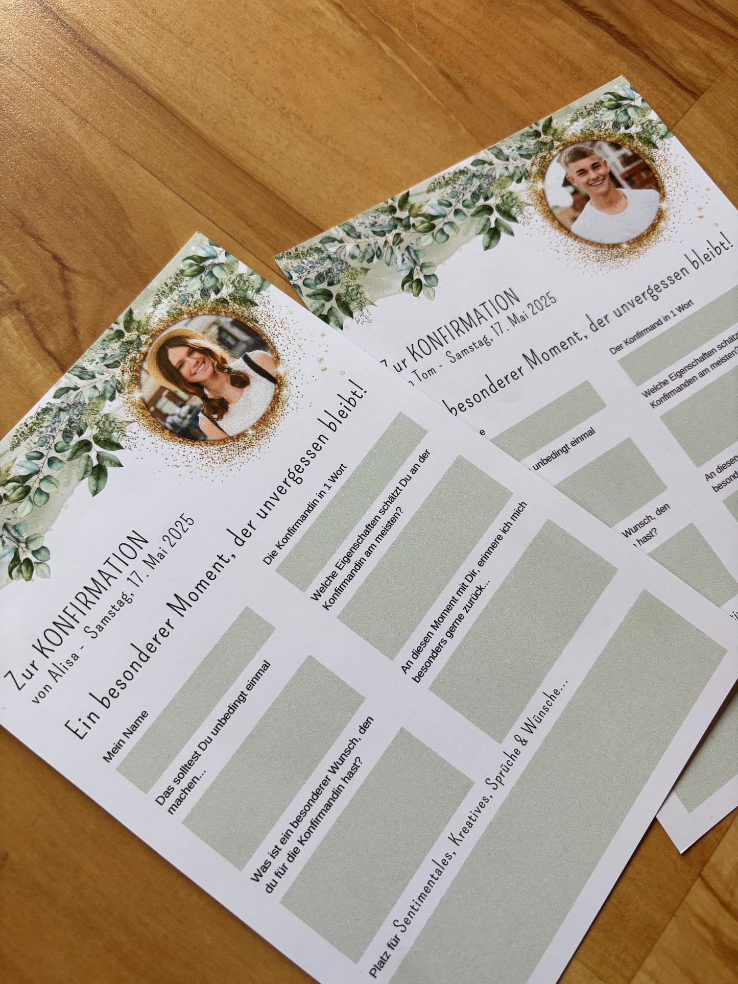 Personalisierte Gästebuchkarten mit Foto für Konfirmation & Kommunion – Eine besondere Erinnerung an einen besonderen Tag! - MundS Design Shop