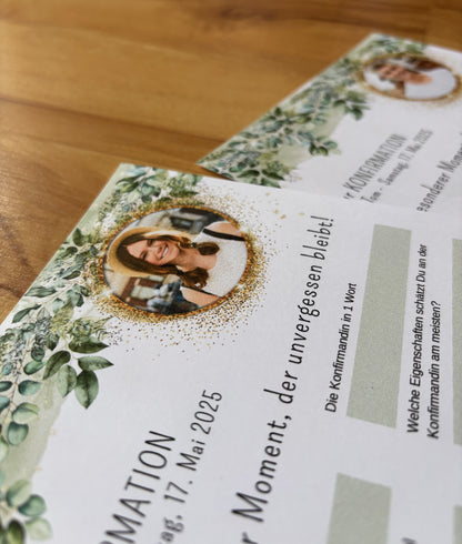 Personalisierte Gästebuchkarten mit Foto für Konfirmation & Kommunion – Eine besondere Erinnerung an einen besonderen Tag! - MundS Design Shop
