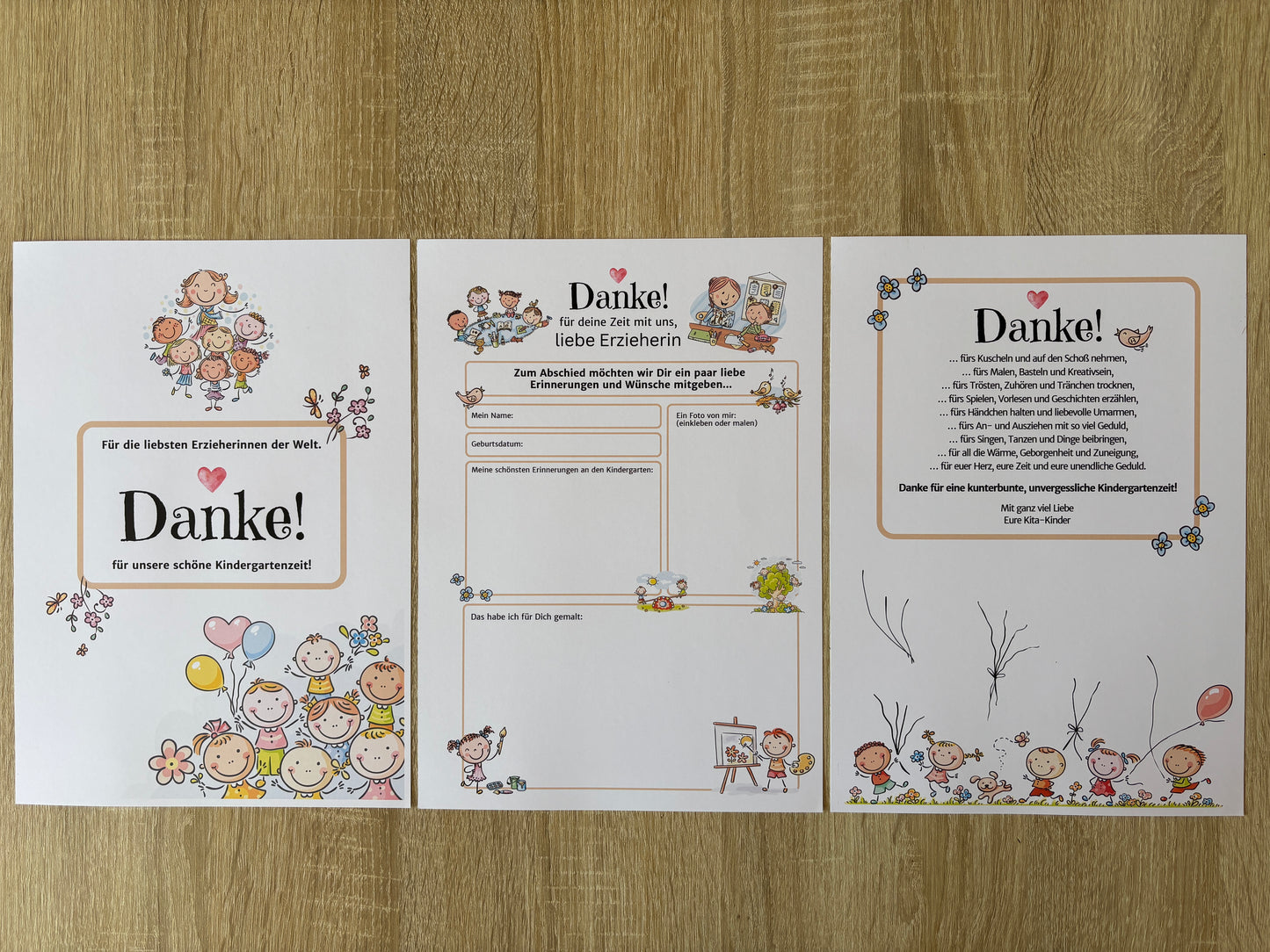 Abschiedsgeschenk für Erzieher:innen – liebevolles Erinnerungsalbum zum Ausfüllen & Ausdrucken - MundS Design Shop