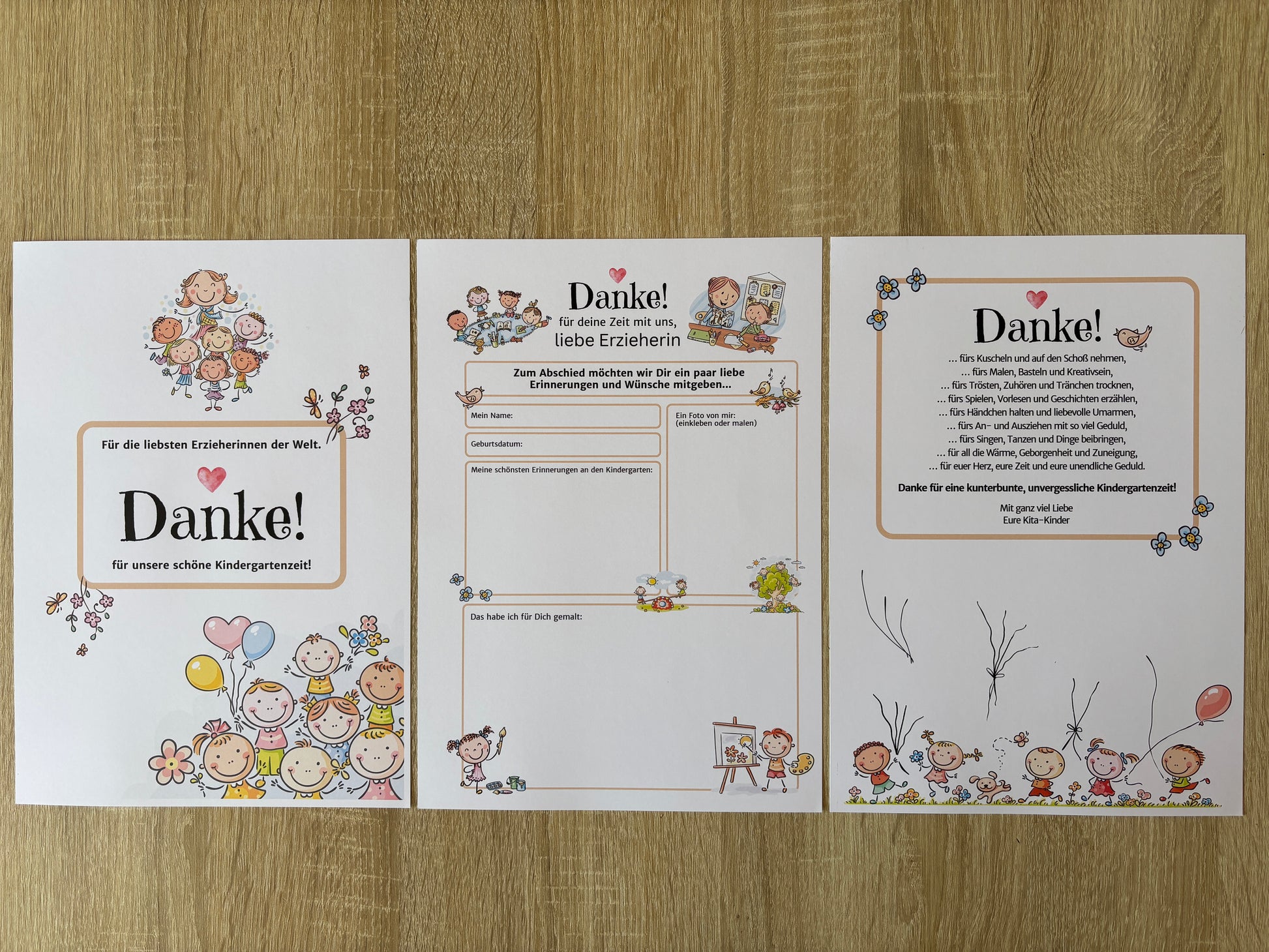 Abschiedsgeschenk für Erzieher:innen – liebevolles Erinnerungsalbum zum Ausfüllen & Ausdrucken - MundS Design Shop