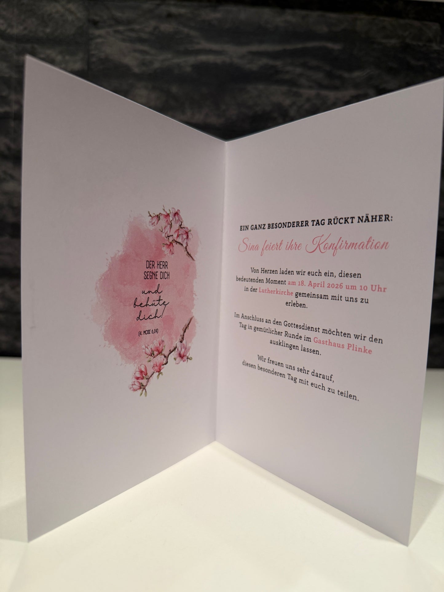 Personalisierte Einladungskarte zur Konfirmation | Kommunion, Firmung, Taufe & Jugendweihe | A5 Klappkarte | 300g Premiumkarton | 4 Farben