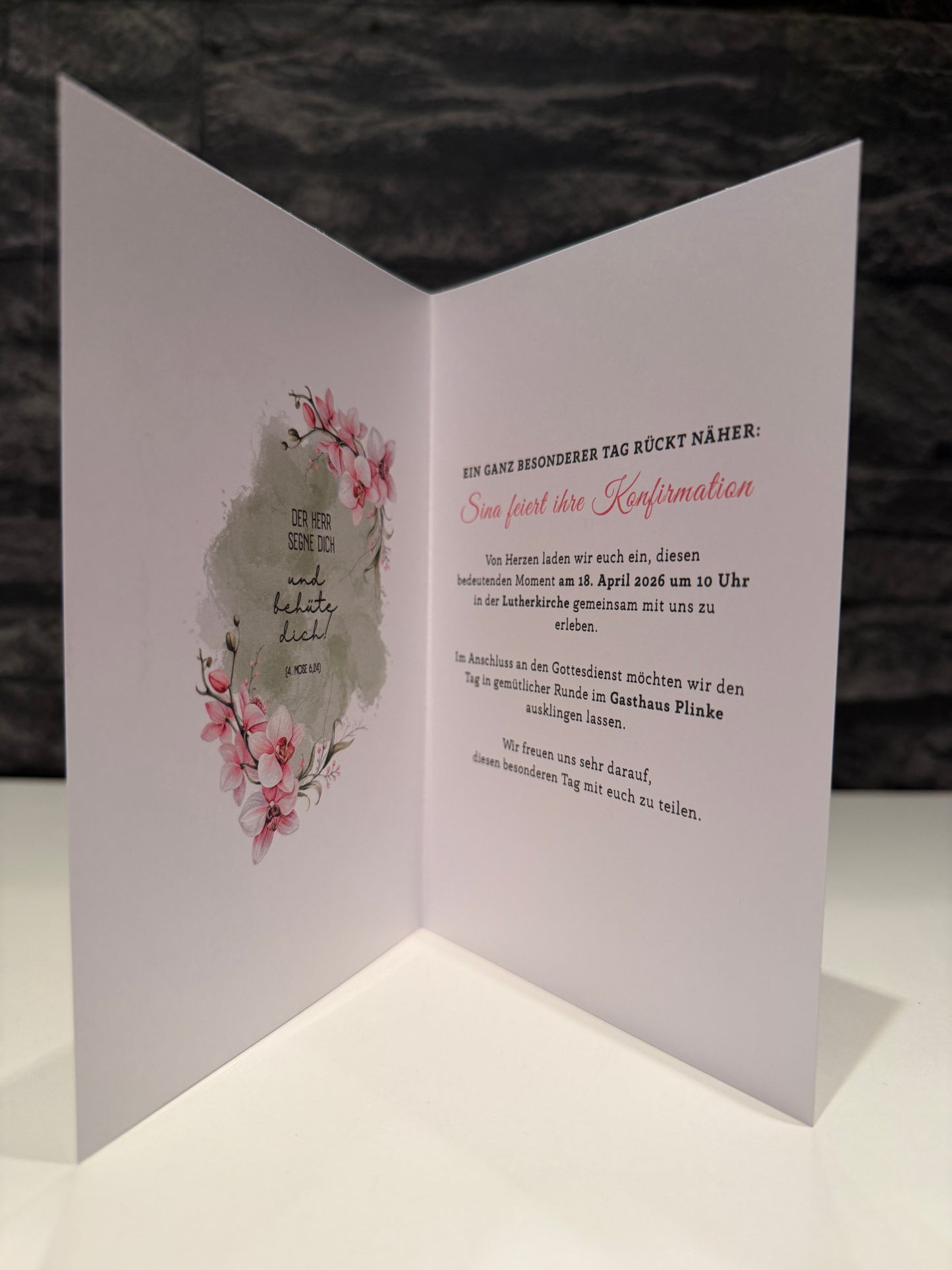 Personalisierte Einladungskarte zur Konfirmation | Kommunion, Firmung, Taufe & Jugendweihe | A5 Klappkarte | 300g Premiumkarton | 4 Farben