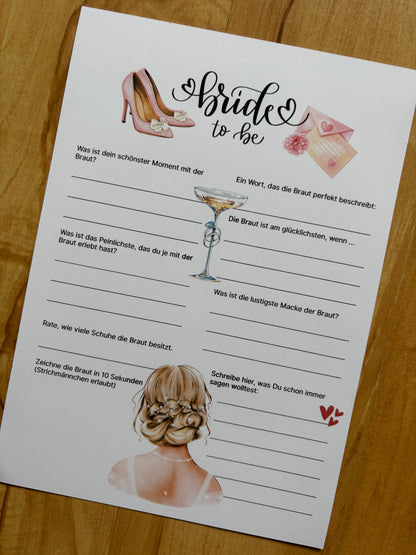 Gästebuchkarten Junggesellinnenabschied | Bridal Shower Partyspiel | Lustige & Stilvolle Erinnerungen für die Braut - A5 - MundS Design Shop
