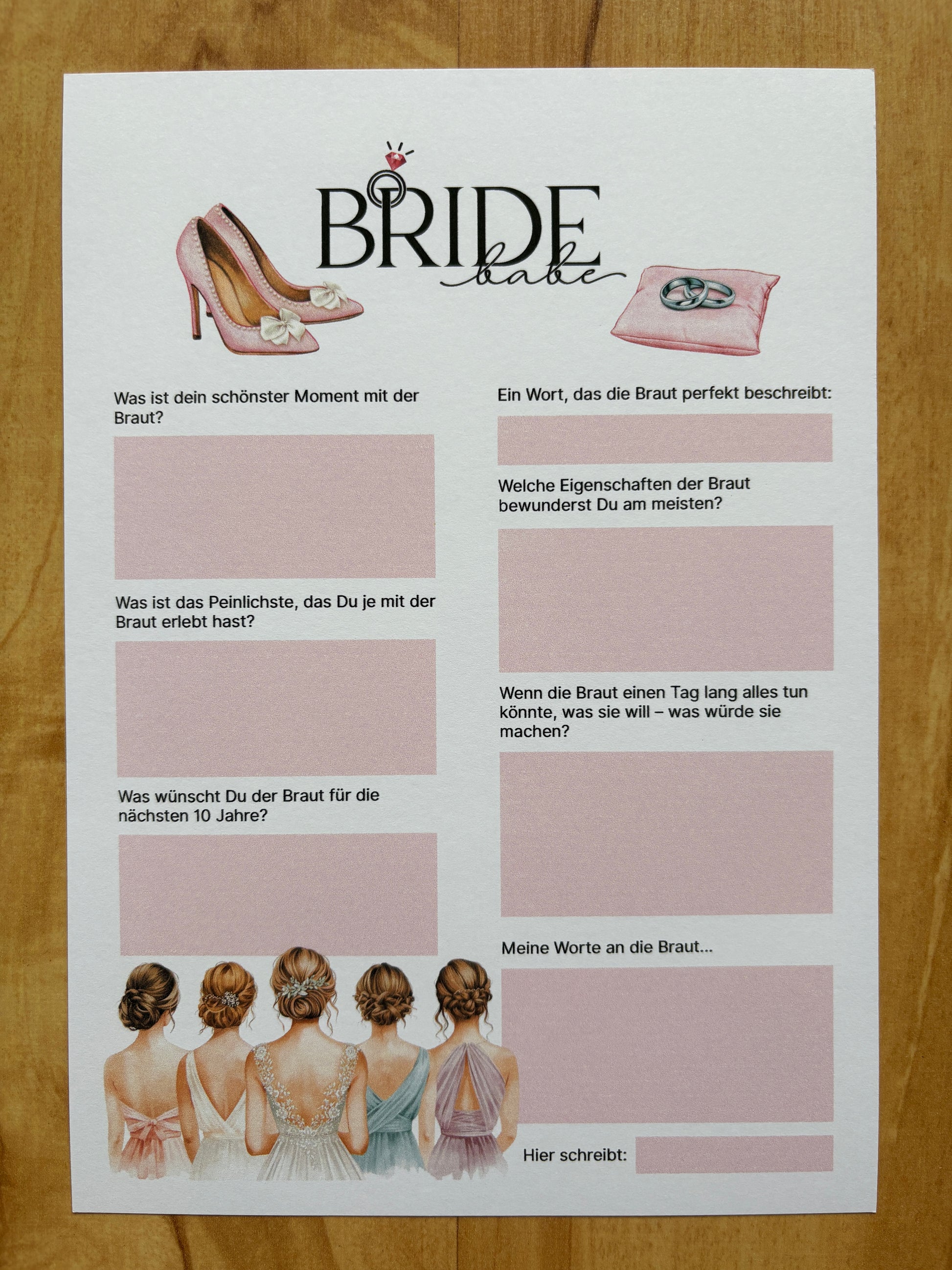 Stilvolle Gästebuchkarten für Junggesellinnenabschied & Bridal Shower. Persönliche Botschaften + unvergessliche Erinnerungen für die Braut. - MundS Design Shop