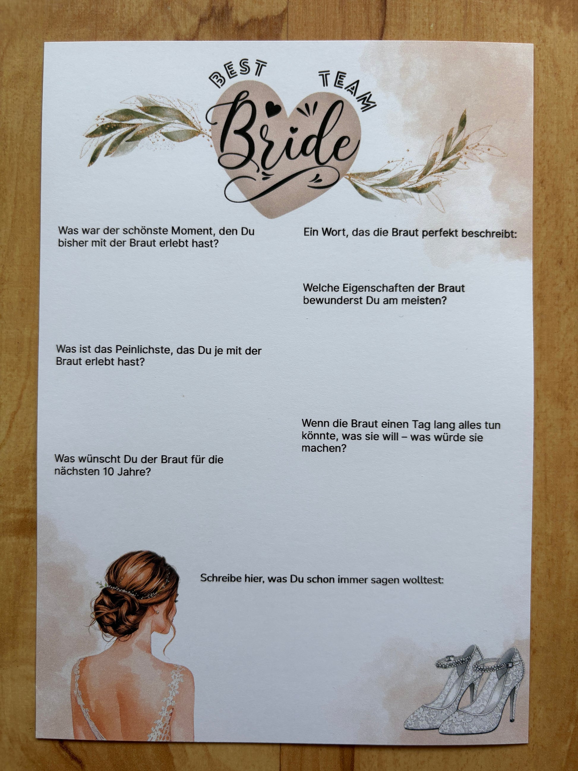 Edle Gästebuchkarten JGA – Junggesellinnenabschied Karten A5, randlos, 200g/300g Papier, stilvolles Geschenk für die Braut - MundS Design Shop