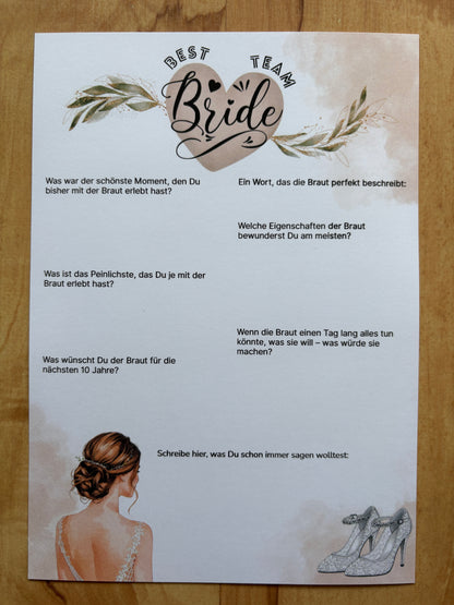 Edle Gästebuchkarten JGA – Junggesellinnenabschied Karten A5, randlos, 200g/300g Papier, stilvolles Geschenk für die Braut - MundS Design Shop