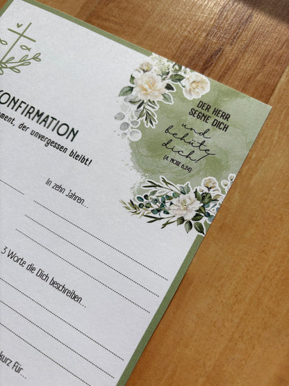 Personalisierte Gästebuchkarten für Konfirmation, Kommunion, Taufe & Jugendweihe - MundS Design Shop