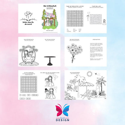 Kinder Mal- und Rätselheft für die Hochzeit | Gastgeschenk für Kinder zur Hochzeit - MundS Design Shop
