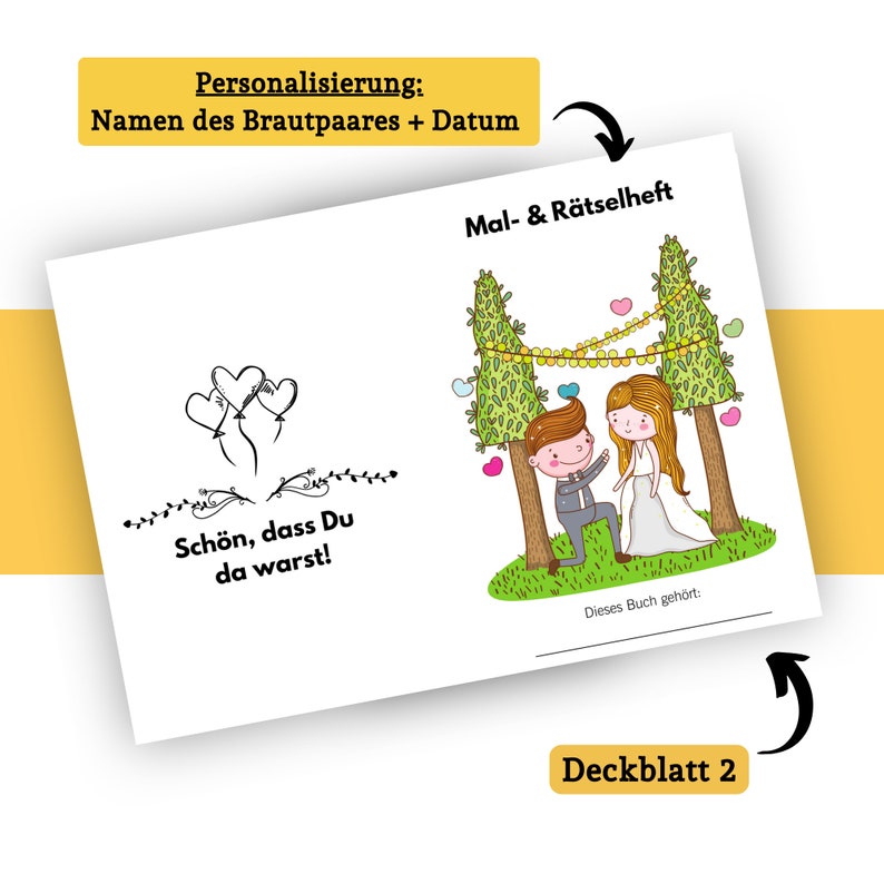 Kinder Mal- und Rätselheft für die Hochzeit | Gastgeschenk für Kinder zur Hochzeit - MundS Design Shop