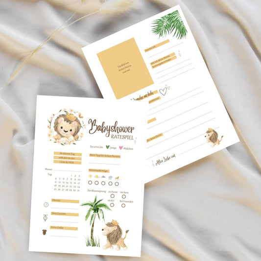 Tippkarten für Babyparty | Motiv Löwe - MundS Design Shop