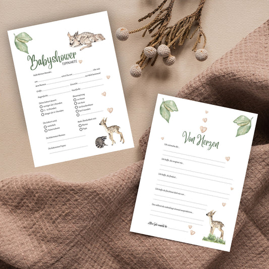 Tippkarten für Babyparty | Motiv Rehe - MundS Design Shop