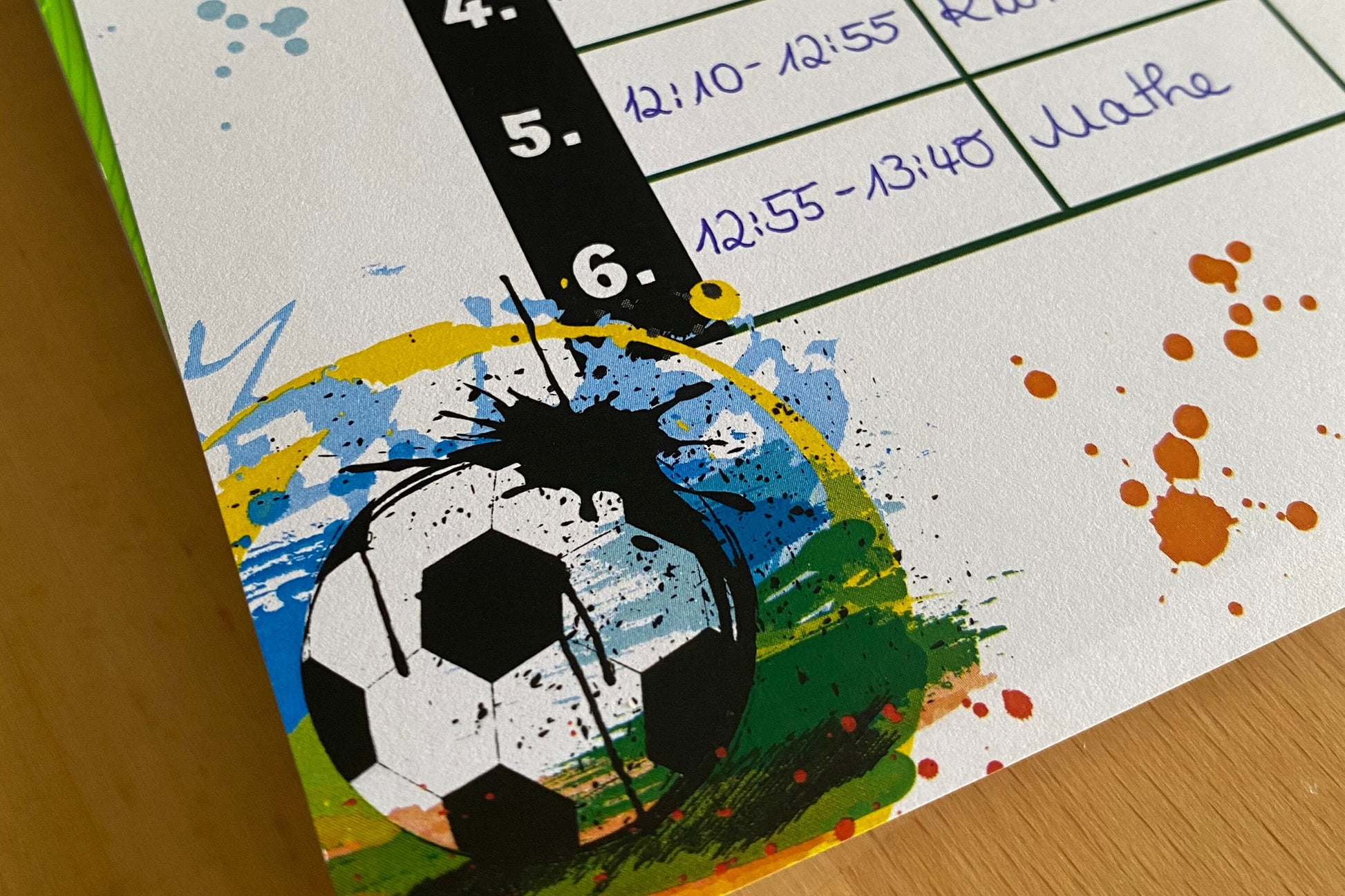 Stundenplan "Fussball" für die Grundschule/Einschulung zum selber Ausdrucken - MundS Design Shop