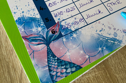 Stundenplan "Meerjungfrau/Mermaid" für Mädchen für die Grundschule/Einschulung zum selber Ausdrucken - MundS Design Shop