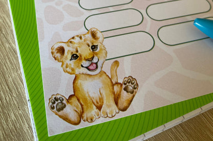 Stundenplan "Safari/Tiere" für die Grundschule/Einschulung zum selber Ausdrucken - MundS Design Shop