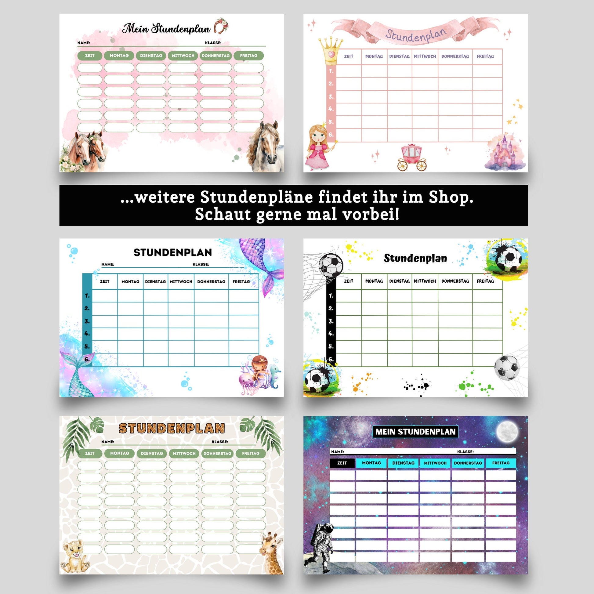 Stundenplan "Ballerina" für Mädchen für die Grundschule/Einschulung zum selber Ausdrucken - MundS Design Shop