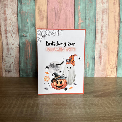 Einladungskarte Halloween Party für Kinder | Klappkarte - MundS Design Shop