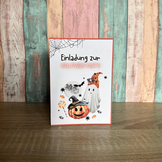 Einladungskarte Halloween Party für Kinder | Klappkarte - MundS Design Shop