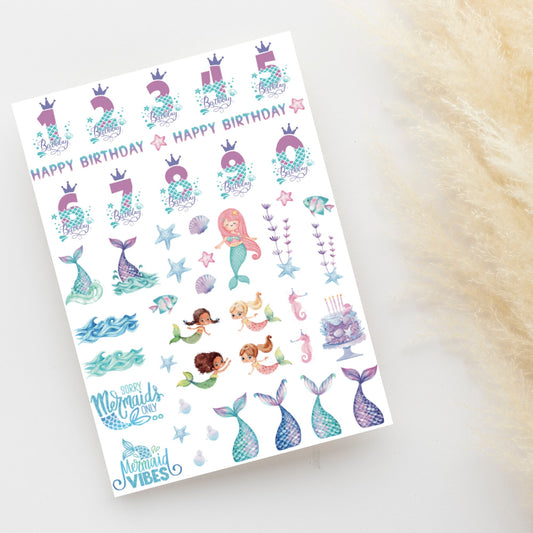 Kerzentattoos Meerjungfrau/Mermaid für den Geburtstag | DIN A4 - MundS Design Shop