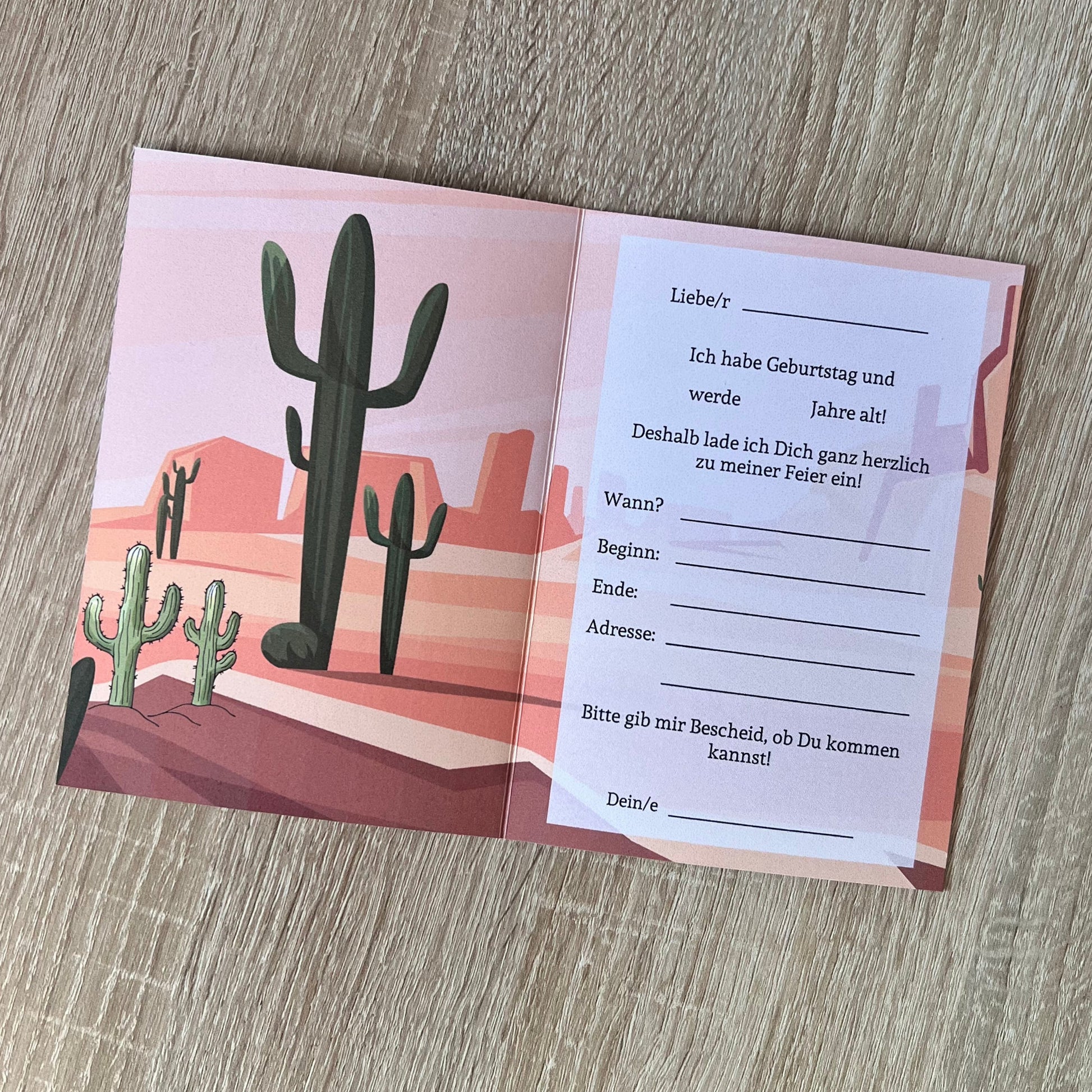 Einladungskarte als Klappkarte für Kindergeburtstag | Motiv Cowboy - MundS Design Shop