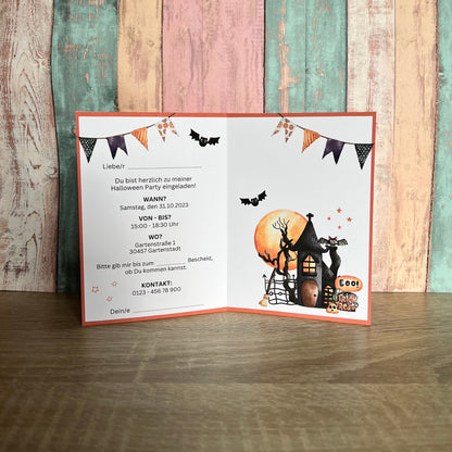 Einladungskarte Halloween Party für Kinder | Klappkarte - MundS Design Shop