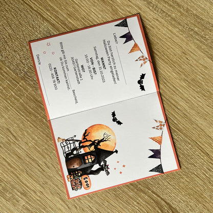 Einladungskarte Halloween Party für Kinder | Klappkarte - MundS Design Shop