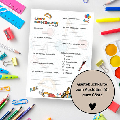 Gästebuchkarten für die Einschulung als Andenken / Erinnerungen - A5 - MundS Design Shop